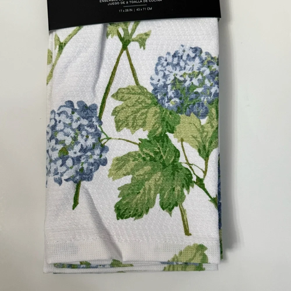 Lauren Ralph Lauren Hydrangea Kitchen Towels Set of 2 NEW